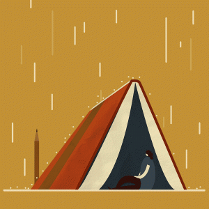 'Book Cover' - education offers shelter from storms.