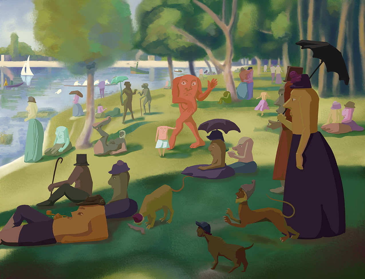 'A Sunday Afternoon on the Island of La Grande Blemmyae' - illustration by Ben Harley.